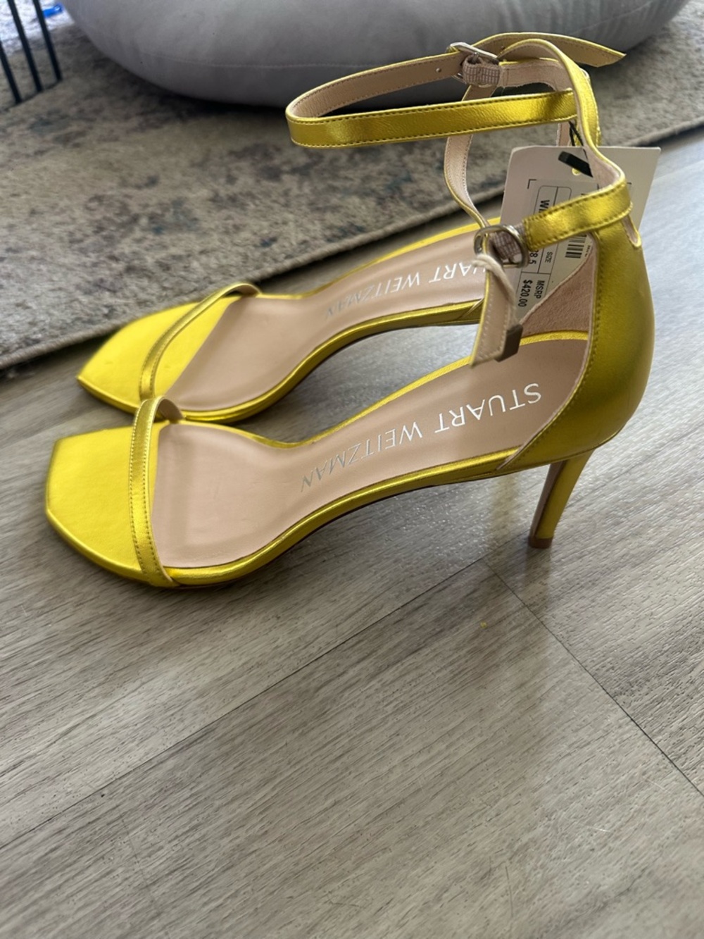 Stuart Weitzmen Nudist Heel (Ochre) Size 8